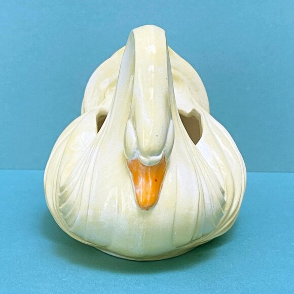 Beautiful Small Yellow Ceramic Vintage Swan Bowl - Swan Planter - Farmhouse - Picture 8 of 8